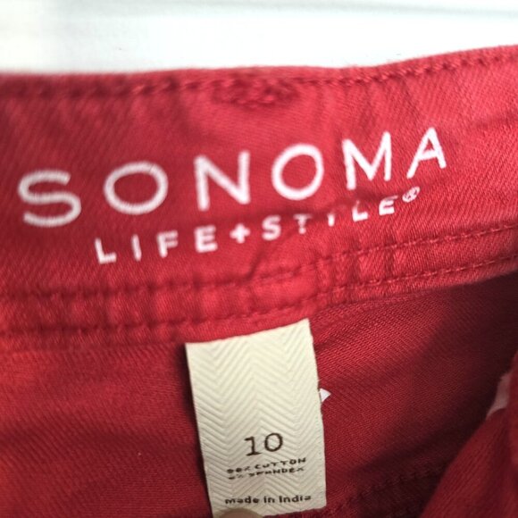 Sonoma Red Washed Taylor Studded Modern Fit Stretch High Rise Shorts - Picture 8 of 8